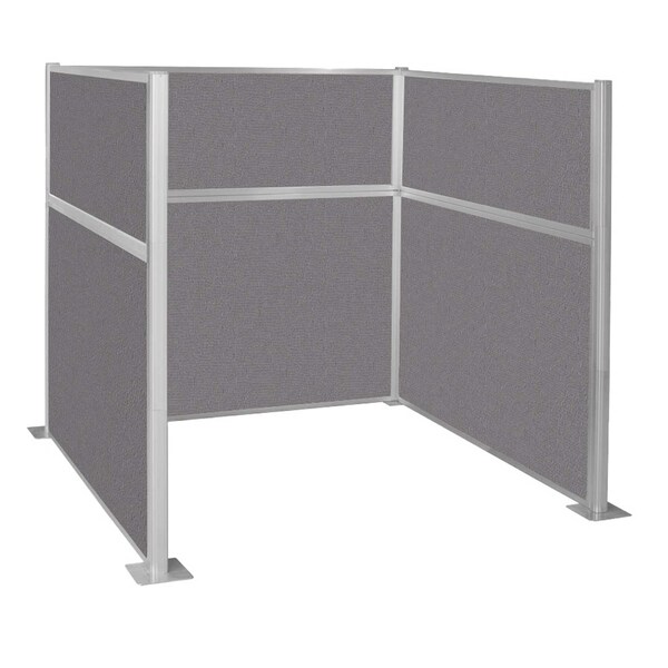 Pre-Configured Hush Panel Cubicle (U Shape) 6' x 6' Slate Fabric